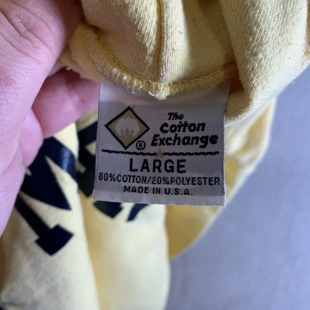 Vintage Michigan Wolverines Hoodie Mens Large Yellow 90s Reverse Weave USA Made - Picture 3 of 8